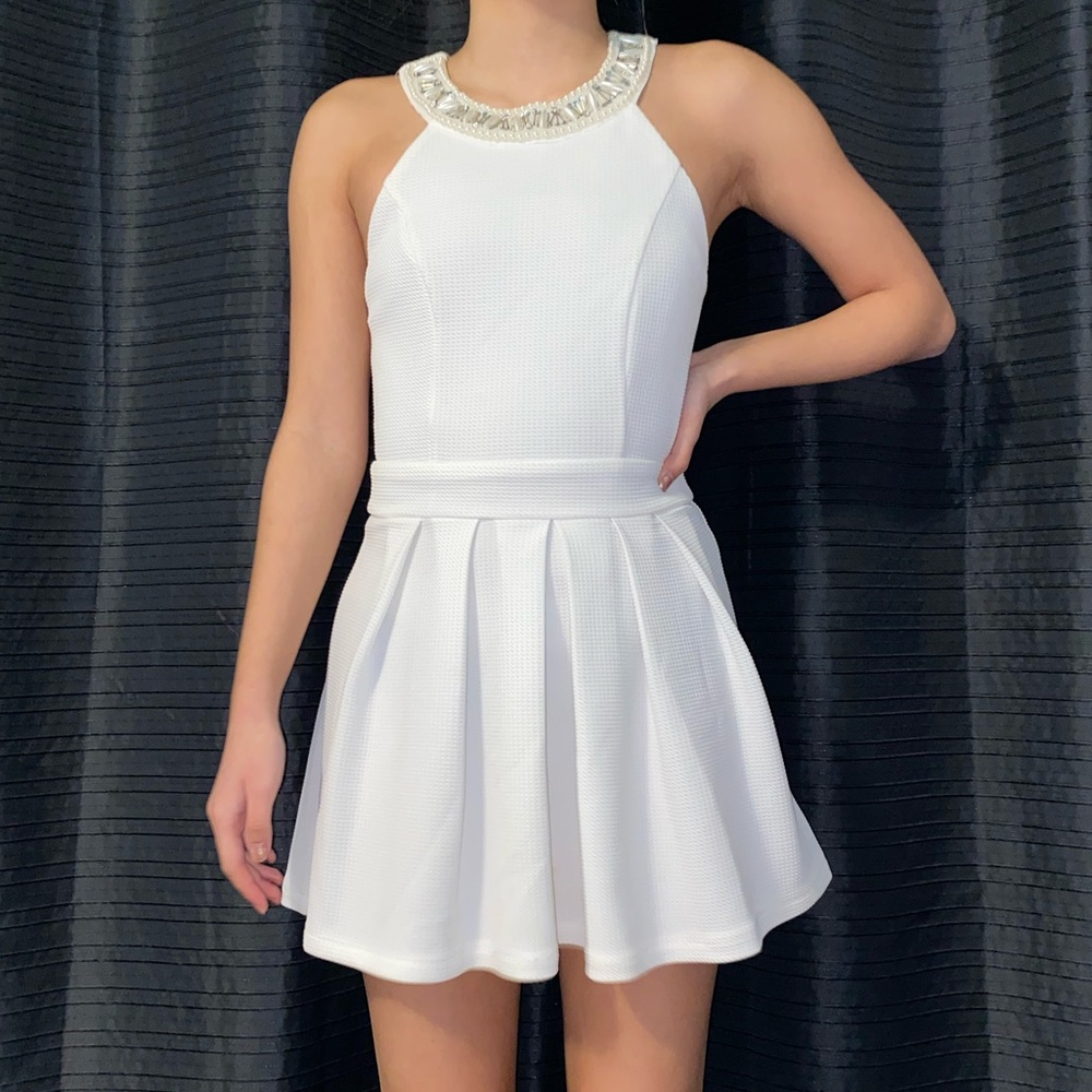 Francesca’s Halter Beaded Mini Dress